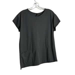 Porto San Francisco Gray Asymmetrical Pocket Short Sleeve Shirt Size 1